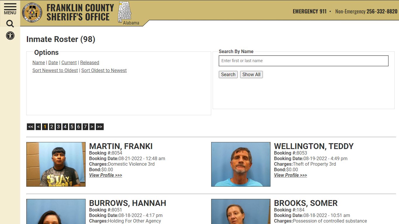 Inmate Roster - Franklin County AL Sheriff's Office